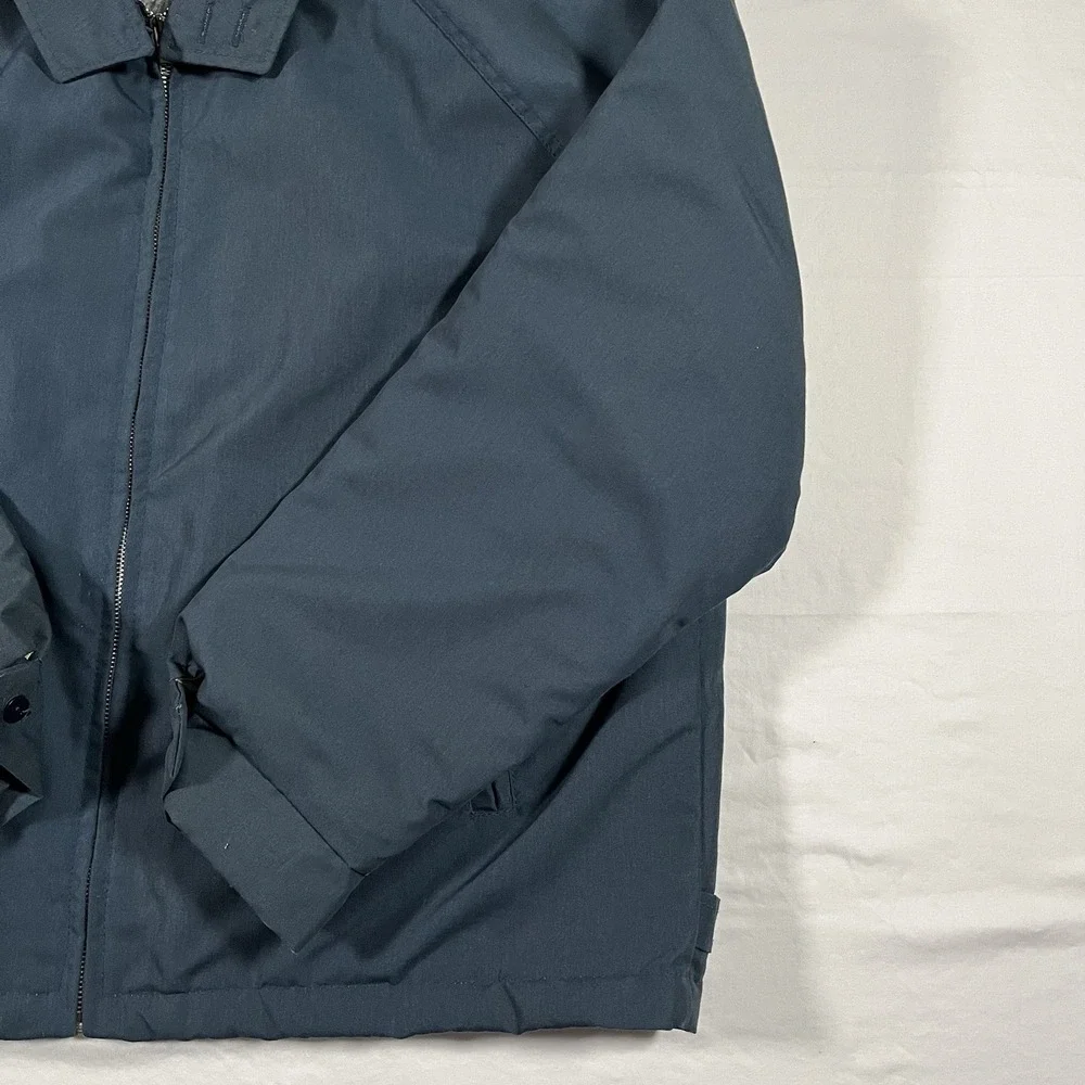 Vintage Manhattan Jacket Mens 2XL Blue Sherpa Lined Full Zip Bomber USA Made 80s